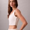 Kropptes Tanktop aus Denim mit durchgehendem Monogram