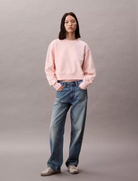 Kürzliches Sweatshirt aus French Terry in lockerer Passform