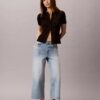 Kurze Jeans mit weitem Bein