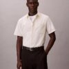 Kurzärmeliges Button-Down-Hemd aus Cotton Stretch mit Streifenmuster