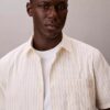 Kurzärmeliges Button-Down-Hemd aus Cotton Stretch mit Streifenmuster