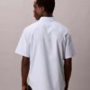 Kurzärmeliges Button-Down-Hemd aus Cotton Stretch mit Streifenmuster