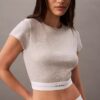 Kurzärmeliges T-Shirt aus Cotton Stretch-Rippstoff