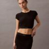 Kurzärmeliges T-Shirt aus Cotton Stretch-Rippstoff