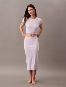 Kurzärmeliges T-Shirt aus Cotton Stretch-Rippstoff