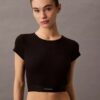 Kurzärmeliges T-Shirt aus Cotton Stretch-Rippstoff