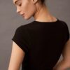 Kurzärmeliges T-Shirt aus Cotton Stretch-Rippstoff