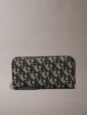 Lange Reißverschluss-Geldbörse mit durchgehendem Monogram