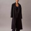 Langer Trenchcoat aus Wolltwill-Mischung