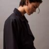 Langer Trenchcoat aus Wolltwill-Mischung