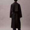 Langer Trenchcoat aus Wolltwill-Mischung