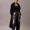 Langer Trenchcoat aus Wolltwill-Mischung