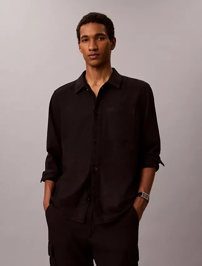 Leichtes Overshirt aus Leinenmischung Leichtes Overshirt aus Leinenmischung