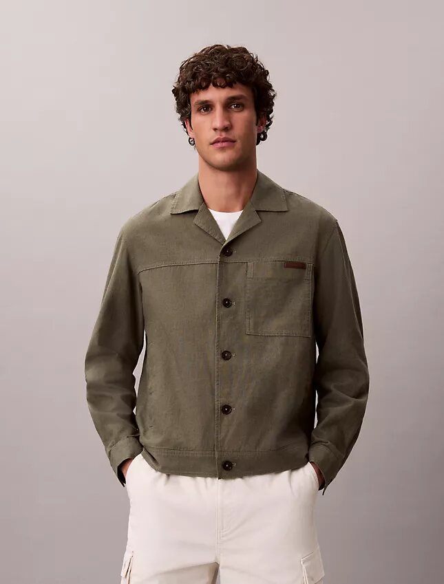 Leinen-Baumwoll-Hemdjacke Leinen-Baumwoll-Hemdjacke