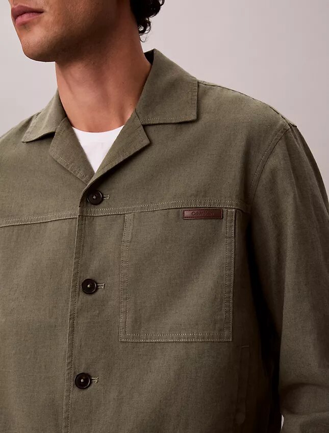 Leinen-Baumwoll-Hemdjacke Leinen-Baumwoll-Hemdjacke