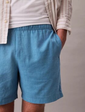 Leinen-Baumwoll-Shorts zum Hineinschlüpfen