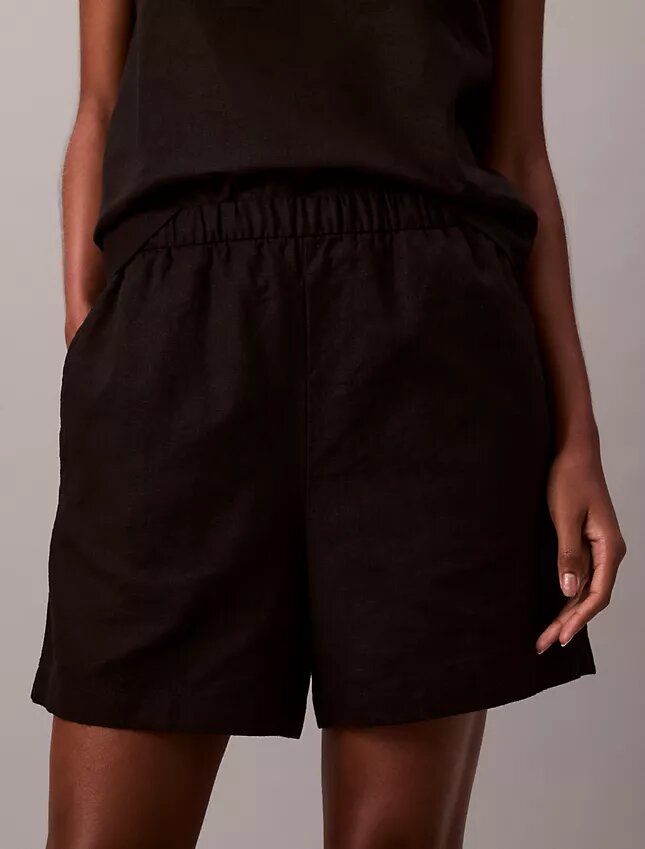 Leinen-Baumwoll-Shorts zum Hineinschlüpfen Leinen-Baumwoll-Shorts zum Hineinschlüpfen