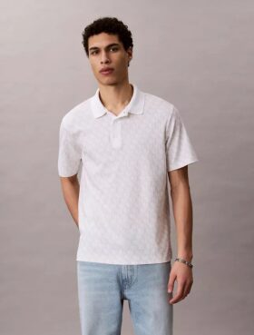 Liquid Touch Polohemd mit Allover-Print