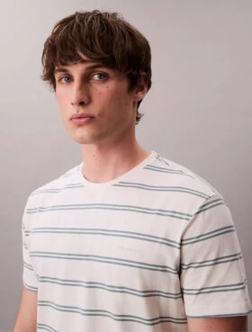 Liquid Touch Stripe T-Shirt mit Rundhalsausschnitt