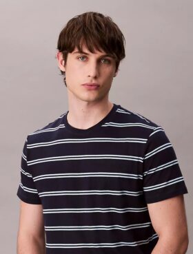 Liquid Touch Stripe T-Shirt mit Rundhalsausschnitt