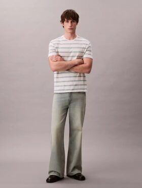 Liquid Touch Stripe T-Shirt mit Rundhalsausschnitt