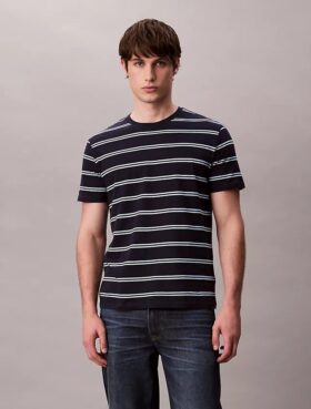 Liquid Touch Stripe T-Shirt mit Rundhalsausschnitt