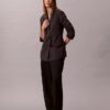 Locker sitzender Blazer aus Wollmischung mit Hahnentrittmuster