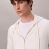 Locker sitzender Hoodie aus Baumwollmischung mit Bouclé-Struktur Locker sitzender Hoodie aus Baumwollmischung mit Bouclé-Struktur