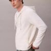 Locker sitzender Hoodie aus Baumwollmischung mit Bouclé-Struktur Locker sitzender Hoodie aus Baumwollmischung mit Bouclé-Struktur