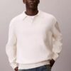Locker sitzender Polo-Pullover aus Baumwolle