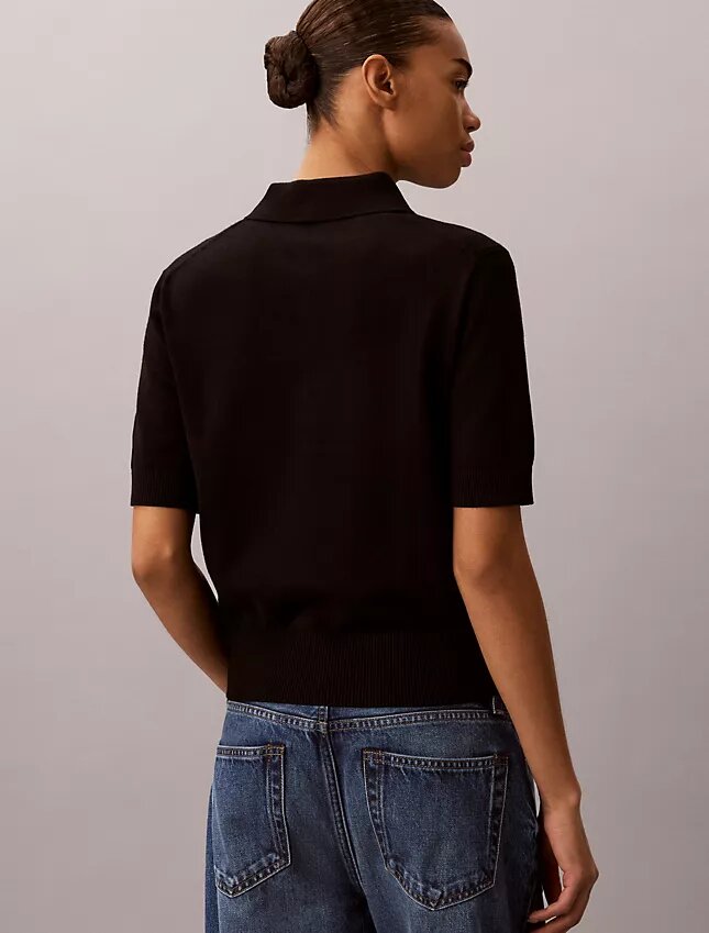 Locker sitzender Strick-Polo-Pullover Locker sitzender Strick-Polo-Pullover