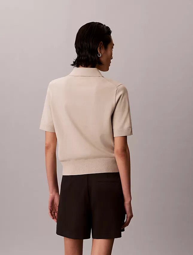 Locker sitzender Strick-Polo-Pullover Locker sitzender Strick-Polo-Pullover