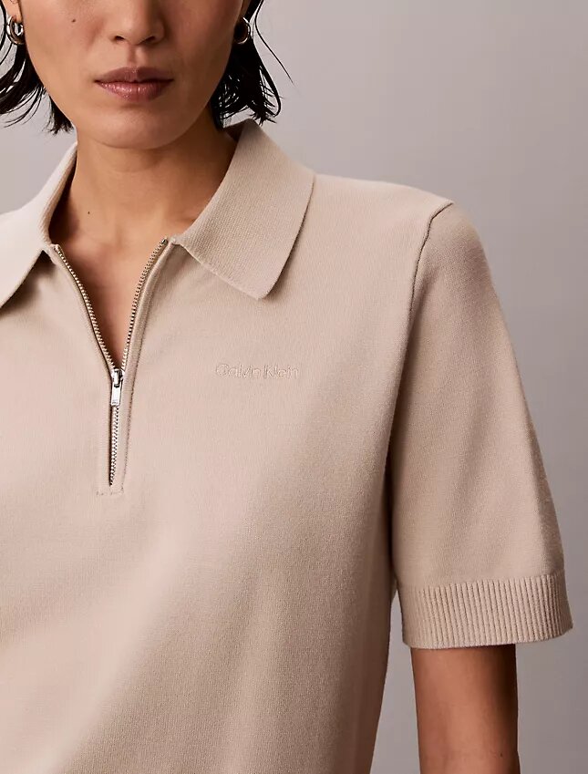 Locker sitzender Strick-Polo-Pullover Locker sitzender Strick-Polo-Pullover