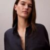 Locker sitzendes Button-Down-Hemd aus Leinenmischung
