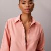 Locker sitzendes Button-Down-Hemd aus Leinenmischung