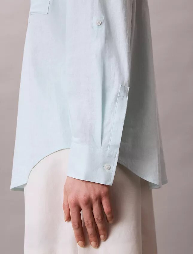 Locker sitzendes Button-Down-Hemd aus Leinenmischung Locker sitzendes Button-Down-Hemd aus Leinenmischung