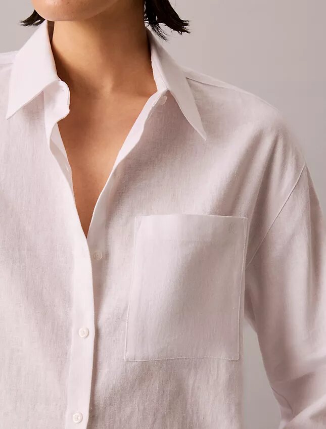 Locker sitzendes Button-Down-Hemd aus Leinenmischung Locker sitzendes Button-Down-Hemd aus Leinenmischung