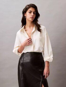 Locker sitzendes Button-Down-Hemd aus Viskosemischung
