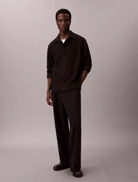Locker sitzendes Button-Down-Hemd aus Wollmischung