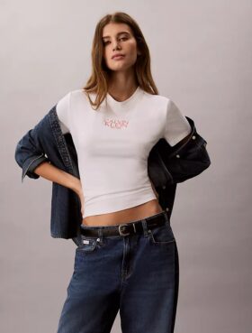 Logo-Grafik Slim-T-Shirt