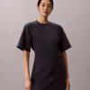 Logo-Ripp-Interlock-T-Shirt-Kleid