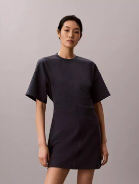 Logo-Ripp-Interlock-T-Shirt-Kleid