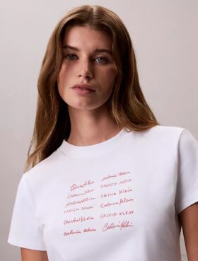 Logo-Schriftzug-Grafik Slim-Fit-T-Shirt