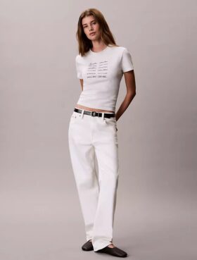 Logo-Schriftzug-Grafik Slim-Fit-T-Shirt