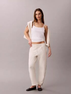 Logo-Streifen-Hose mit geradem Bein
