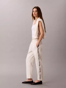 Logo-Streifen-Hose mit geradem Bein