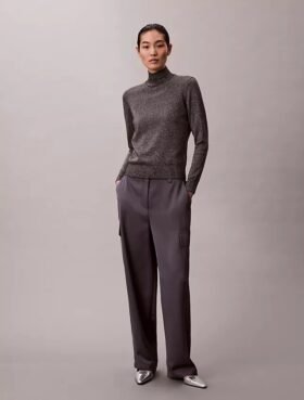 Lässige Cargo-Hose aus Satin-Twill