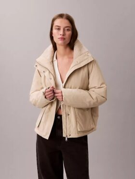 Lässige Jacke mit Sherpa-Kragen