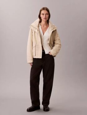 Lässige Jacke mit Sherpa-Kragen