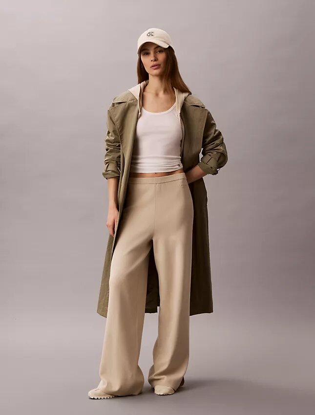Lässige Strickhose mit weitem Bein Lässige Strickhose mit weitem Bein